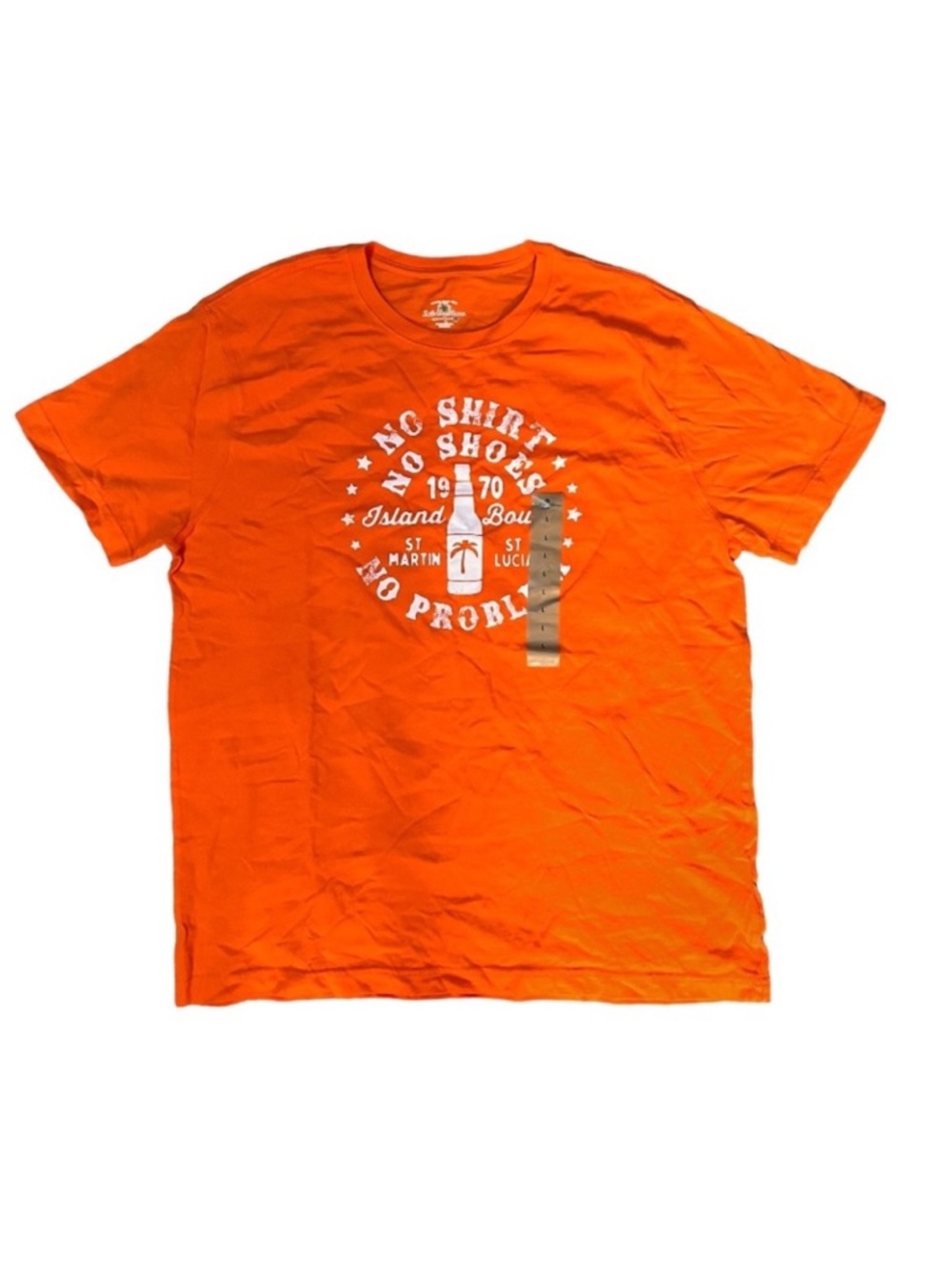 🆕 Island Shores Orange “No Shirt, No Shoes, No Problem” Graphic Tee